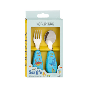 Set Cubiertos Niños Sea Life 2 Pzas