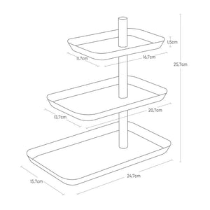 Soporte Accesorios 3 Bandejas Giratorias Negro