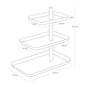 Soporte Accesorios 3 Bandejas Giratorias Blanco