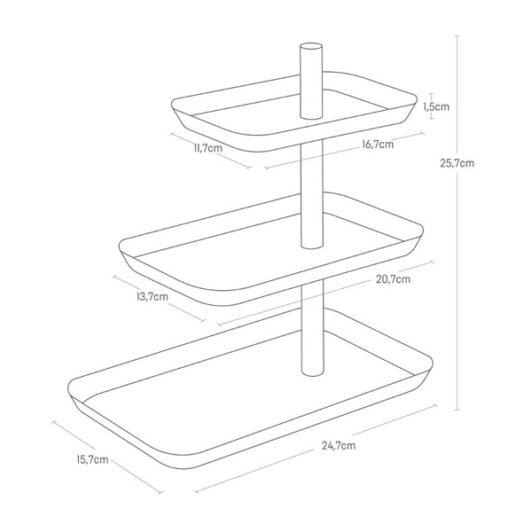 Soporte Accesorios 3 Bandejas Giratorias Blanco