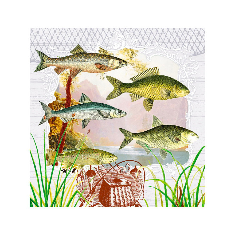 Servilleta Retrato de Peces 20 unidades