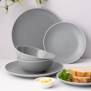 Juego Loza Classic Collection 12 Pzas Gris