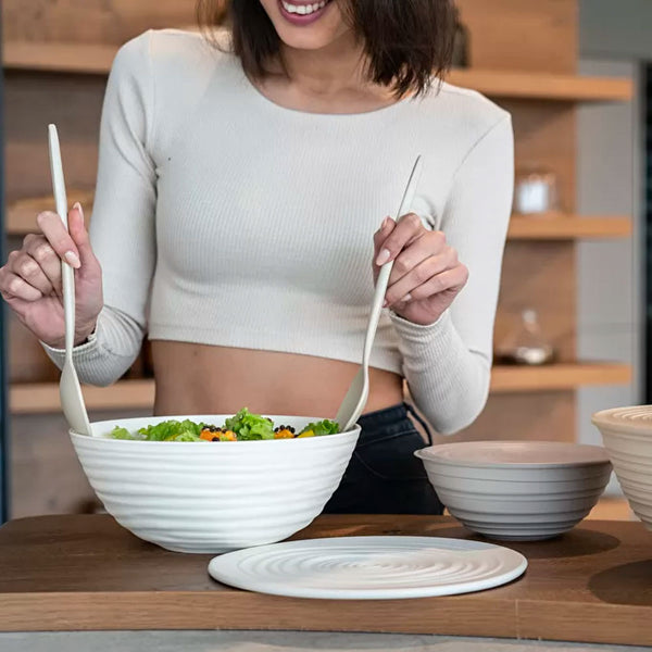 Bowl 'Tierra' con Tapa Blanco 3 Lts