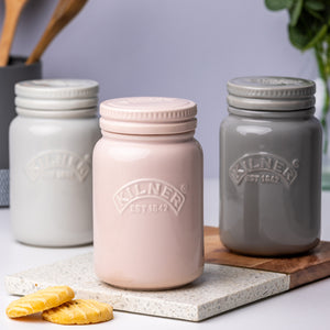 Frasco Kilner Push Top Cerámica Gris 0.6Lt
