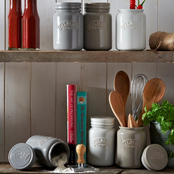 Frasco Kilner Push Top Cerámica Gris 0.6Lt