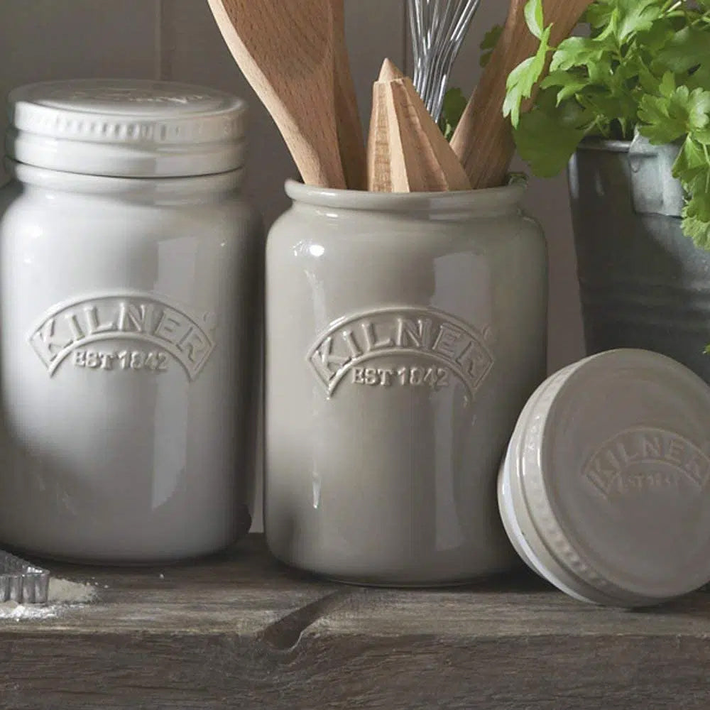 Frasco Kilner Push Top Cerámica Gris 0.6Lt