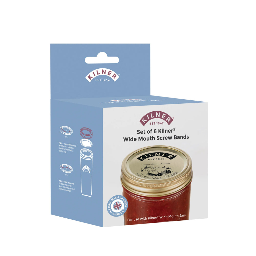 Set 6 Bandas de Tapas Frasco Kilner Boca Ancha