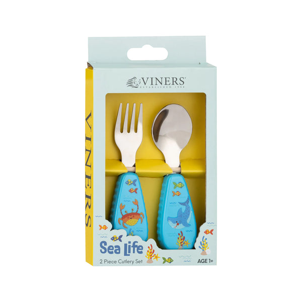 Set Cubiertos Niños Sea Life 2 Pzas