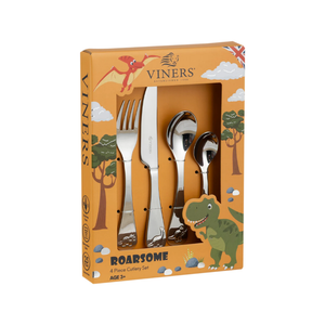 Set Cubiertos Niños Dinosaurios 4 Pzas