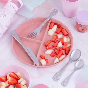 Set Cubiertos Niños Unicornios 4 Pzas