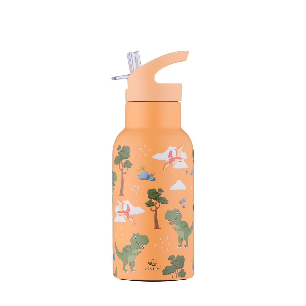 Botella Believe Dinosaurios Bombilla Abatible 350ml