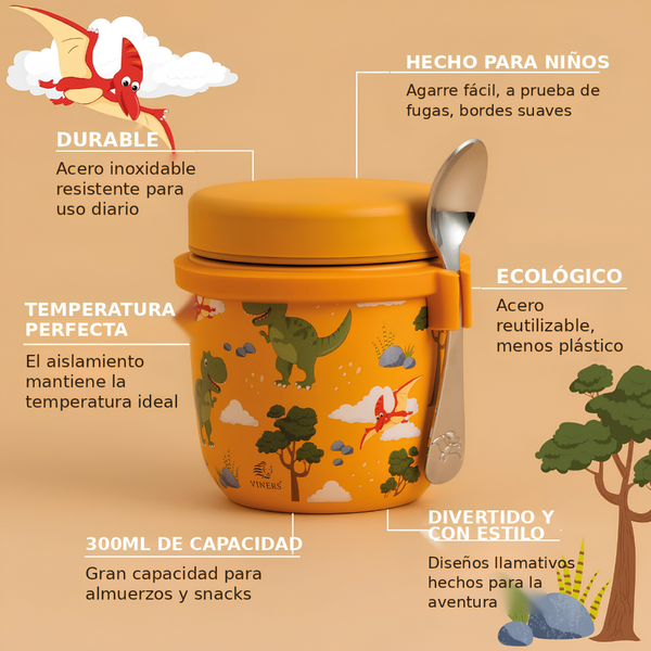 Termo Believe Dinosaurios con Cuchara