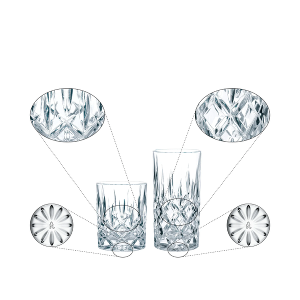 Set 4 Vasos Largos y 4 Vasos Cortos Noblesse
