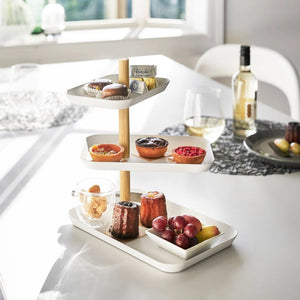 Soporte Accesorios 3 Bandejas Giratorias Blanco