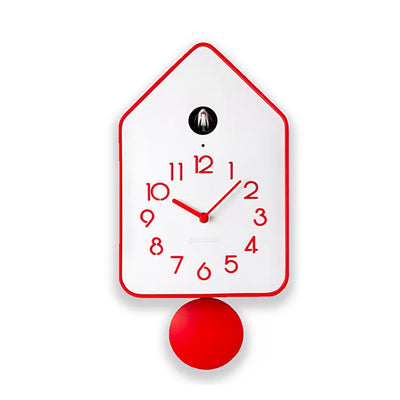 Reloj CuCkoo Blanco Borde Rojo con Péndulo Rojo
