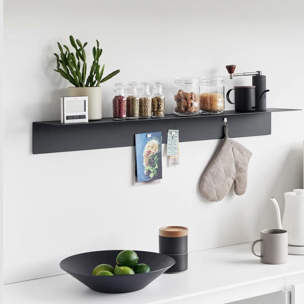 Repisa con Panel Magnético Negro 90cms