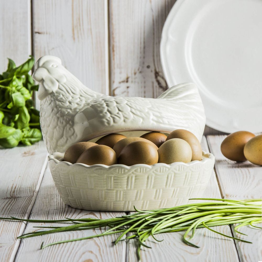 Nido Gallina Crema Cerámica