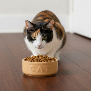 Bowl Gato Beige/Azul 13cms