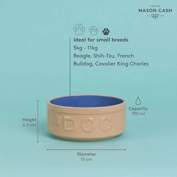 Bowl Perro Beige/Azul 15cms