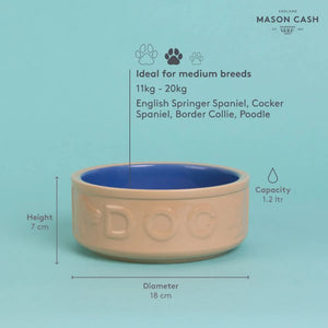 Bowl Perro Beige/Azul 18cms
