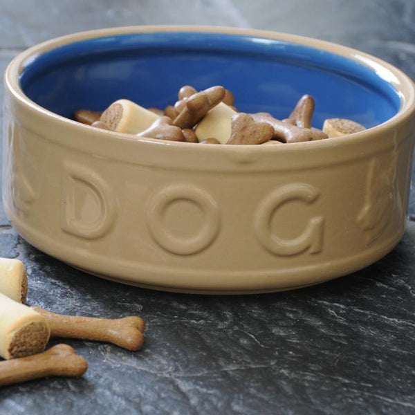 Bowl Perro Beige/Azul 18cms