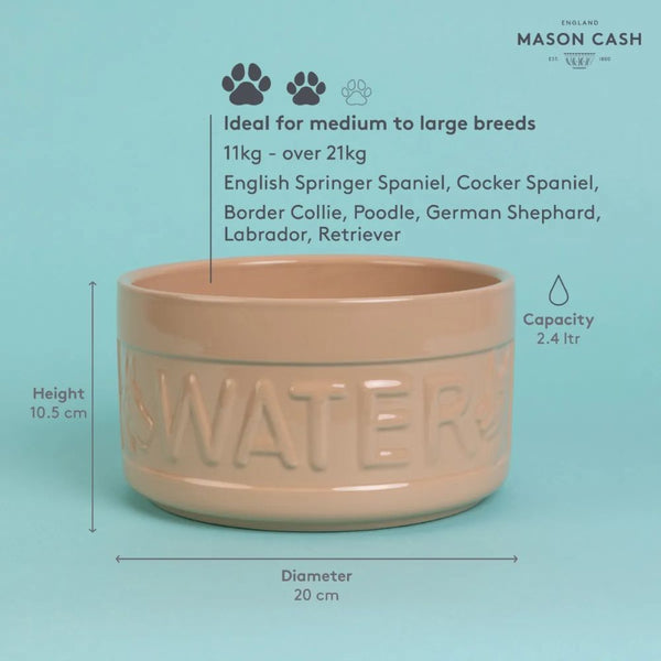 Bowl Perro Agua Beige 20cms