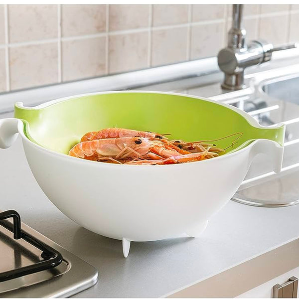 Colador y Bowl Spin&Drain Gris