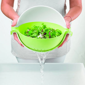 Colador y Bowl Spin&Drain Gris
