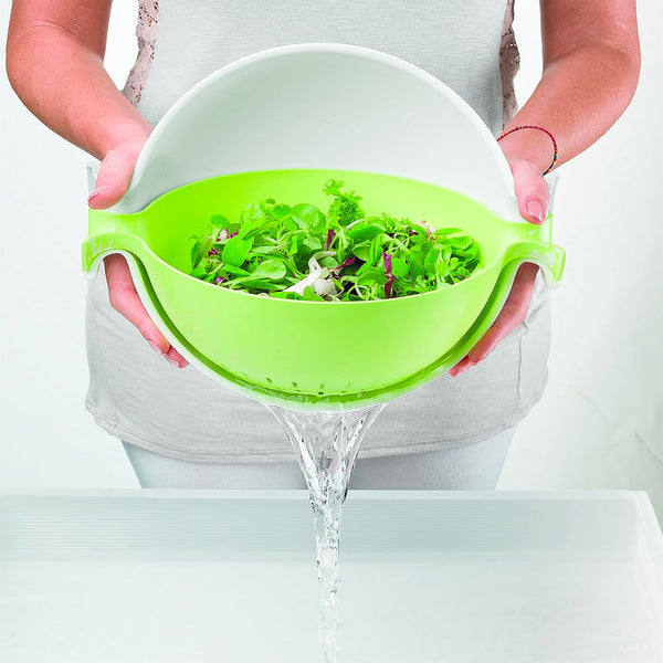 Colador y Bowl Spin&Drain Gris