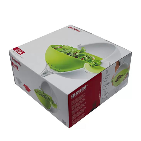 Colador y Bowl Spin&Drain Verde Lima