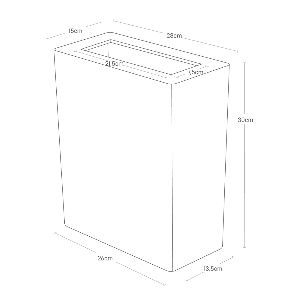 Basurero Rectangular Blanco