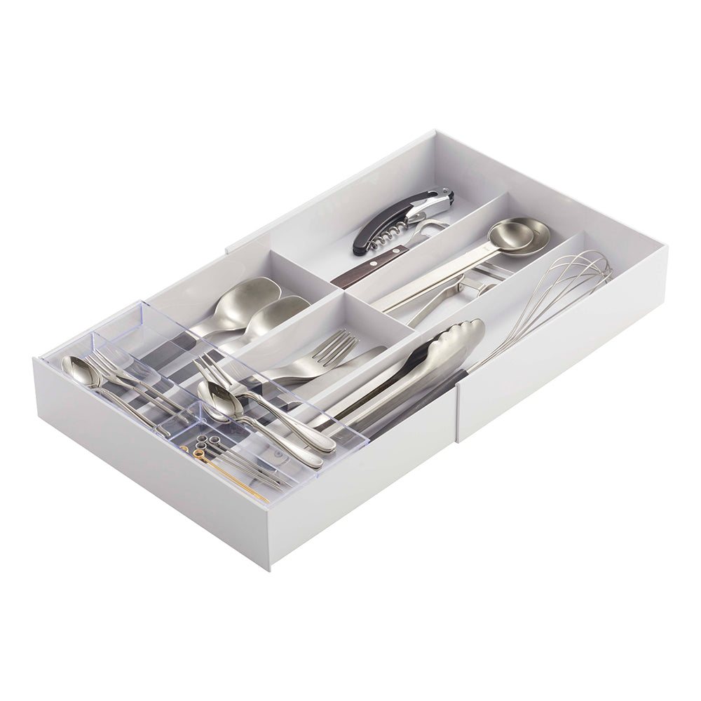 Organizador Cubiertos Extensible Blanco
