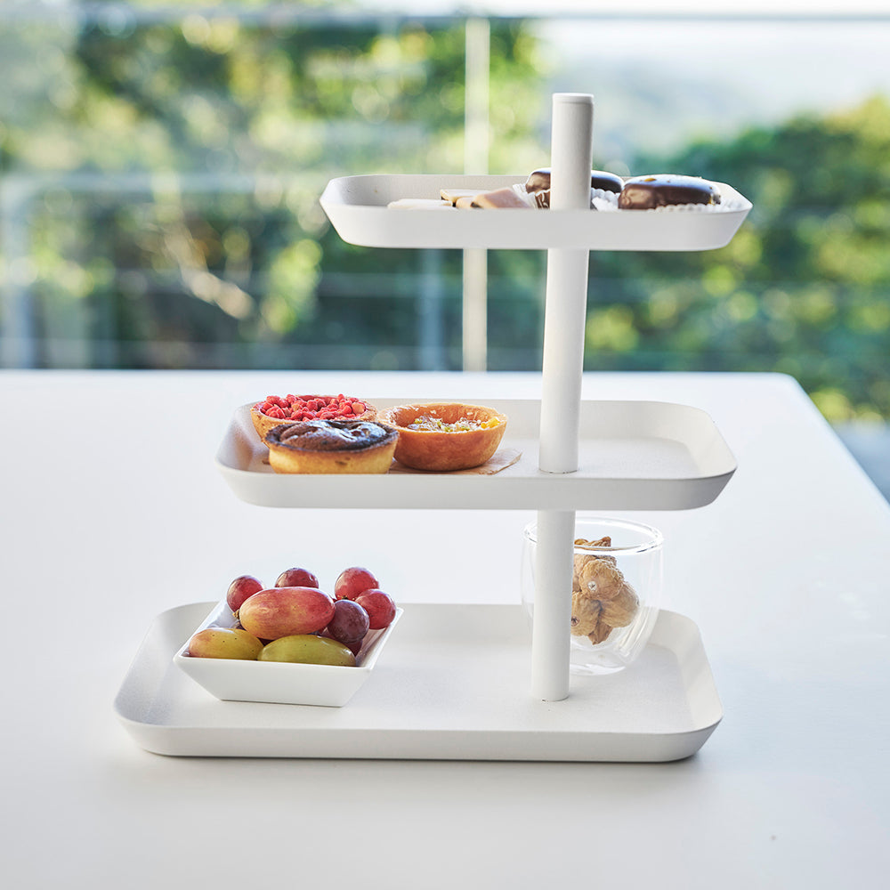 Set Platos Giratorios 3 Niveles Tower Blanco