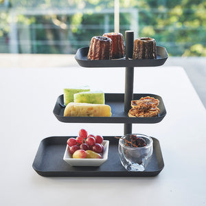 Set Platos Giratorios 3 Niveles Tower Negro