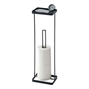 Soporte Papel Higiénico con Bandeja Negro