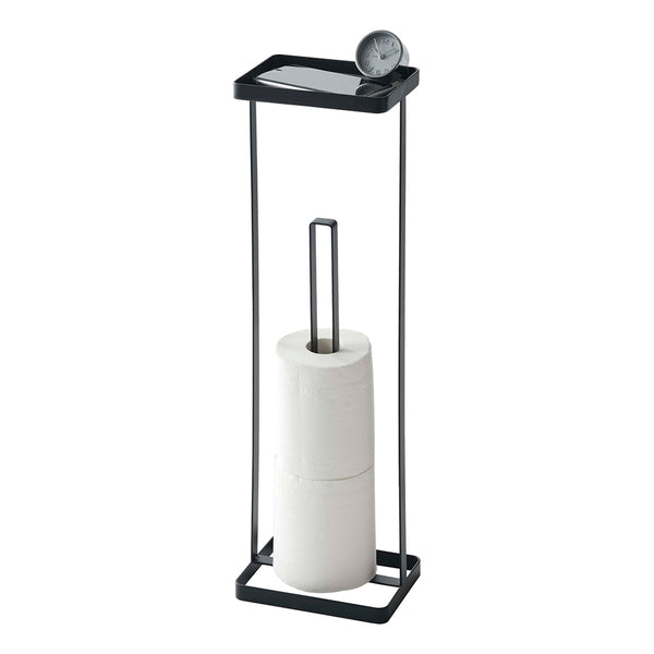 Soporte Papel Higiénico con Bandeja Negro