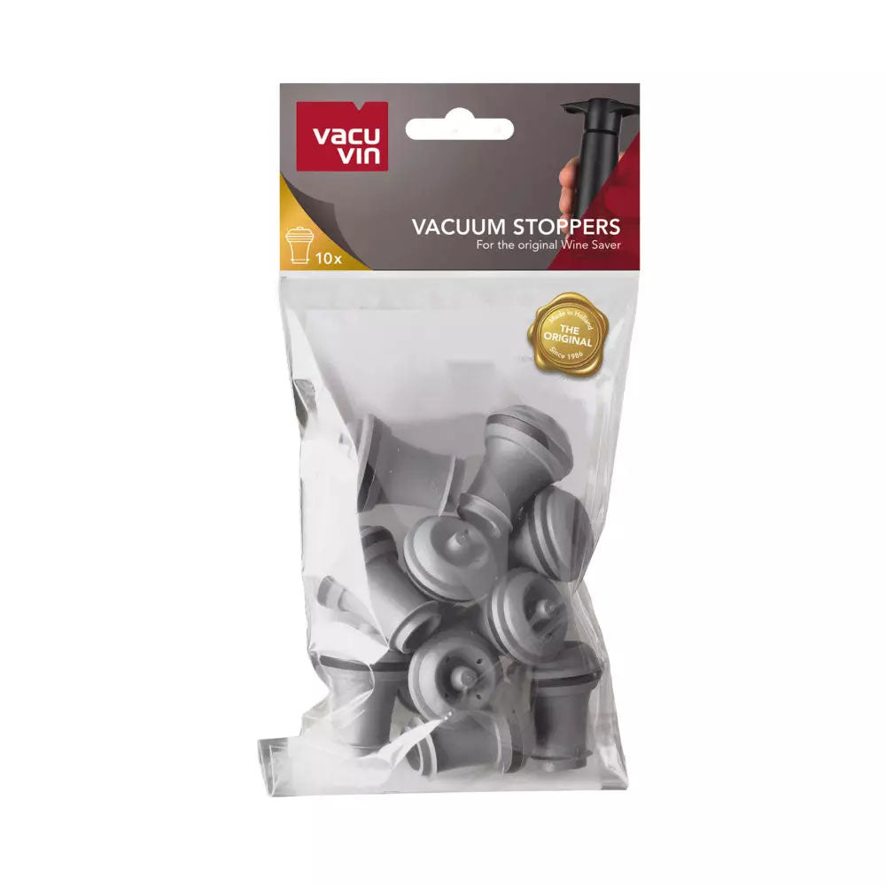 Set 10 Tapones de Vacío para Vino Gris