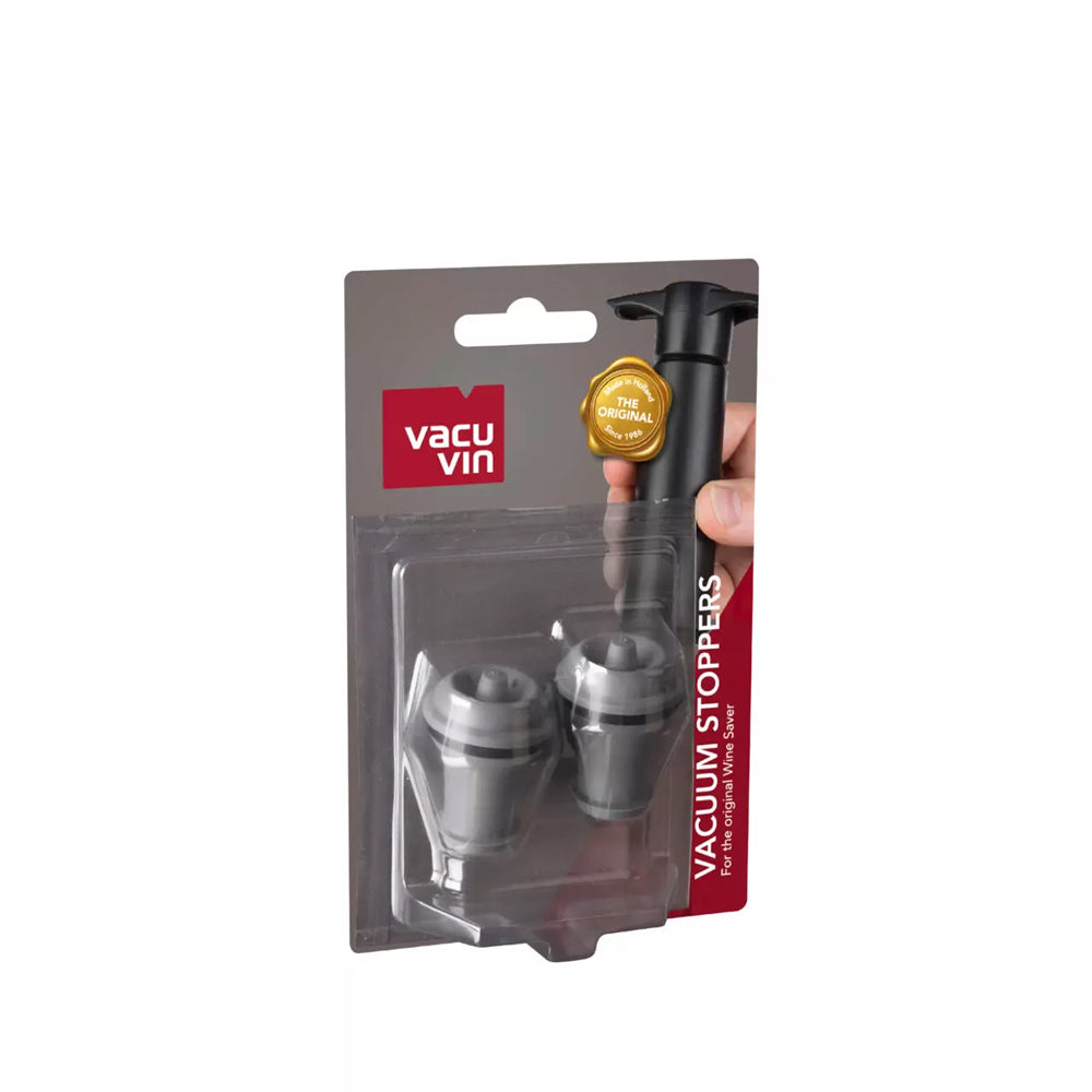 Set 2 Tapones de Vacío para Vino Gris