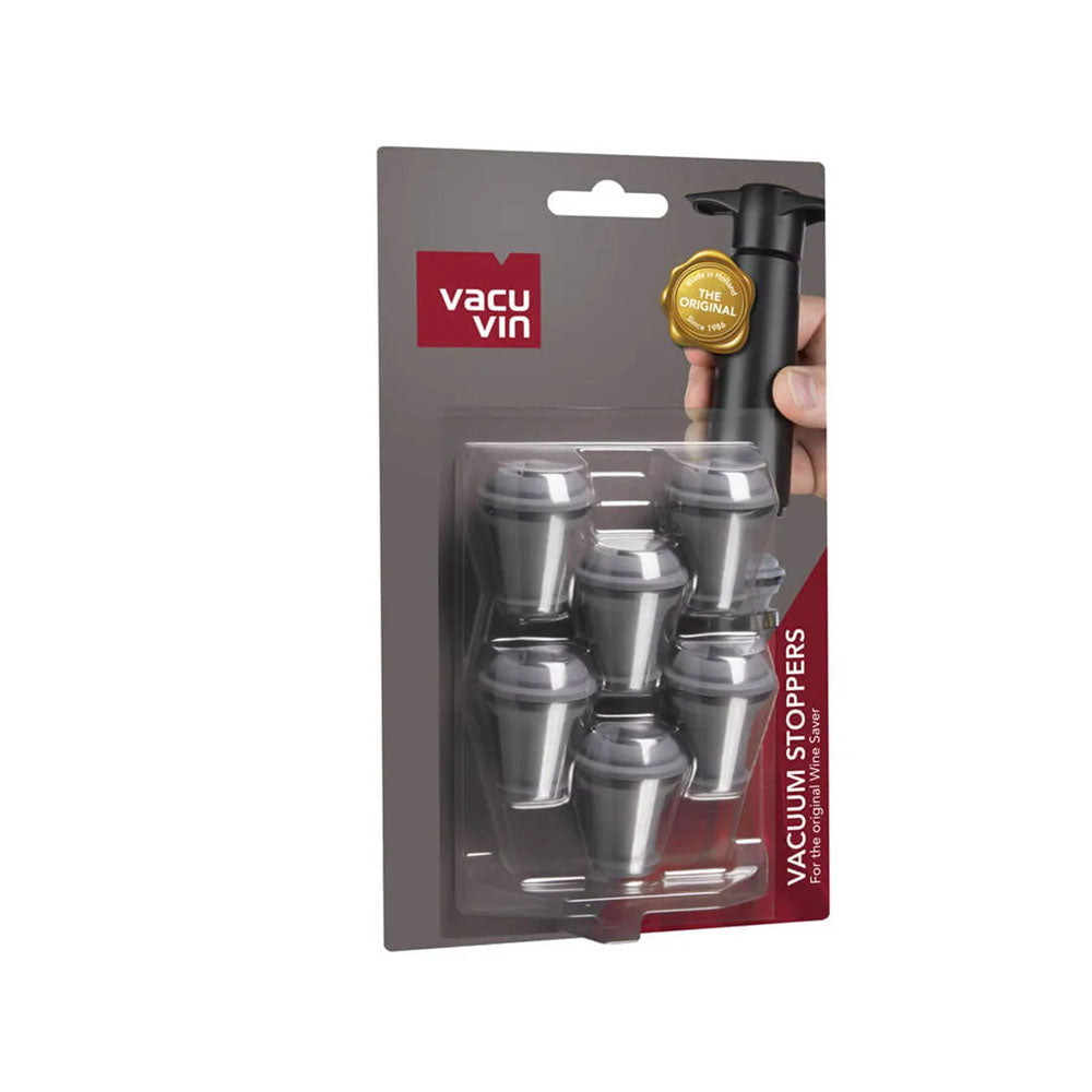 Set 6 Tapones de Vacío para Vino Gris