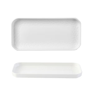 Plato Rectangular Churchill Blanco con Borde 26cms