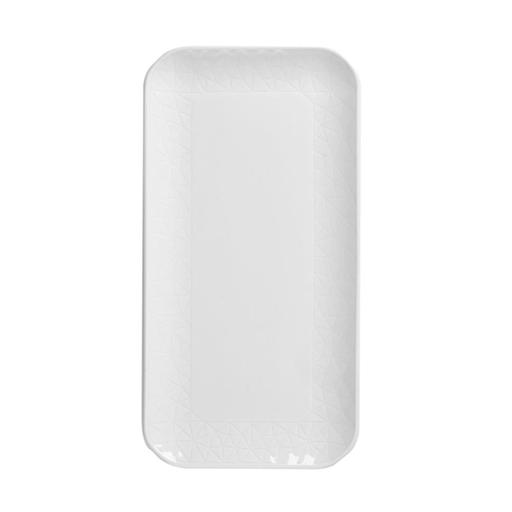 Plato Rectangular Churchill Blanco sin Borde 26cms