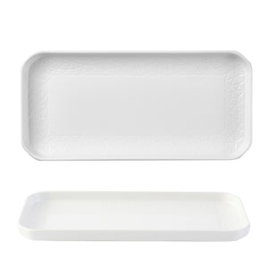 Plato Rectangular Churchill Blanco con Borde 30cms