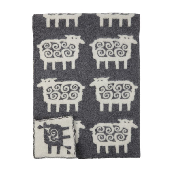 Manta Ovejas Gris con Blanco