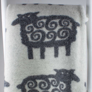 Manta Ovejas Gris con Blanco