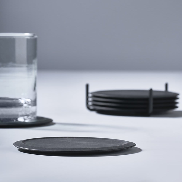 Posavasos Singles con Soporte Negro