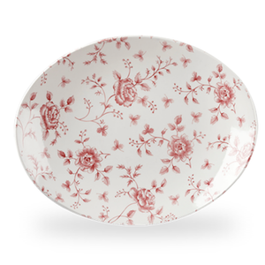 Plato Ovalado Churchill Rose Chintz Cranberry 32cms