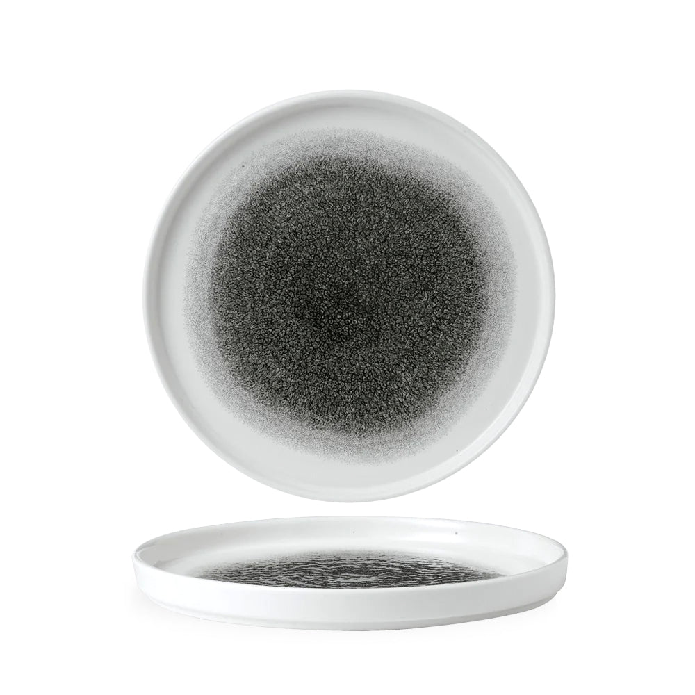 Plato Churchill Negro Cuarzo con Borde 26cms