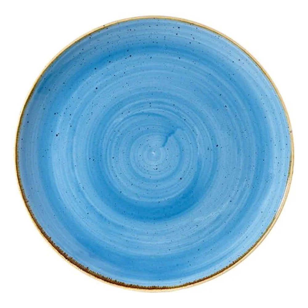 Plato Stonecast Churchill Cornflower Azul 28cms