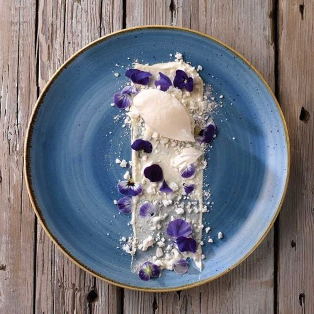 Plato Stonecast Churchill Cornflower Azul 28cms