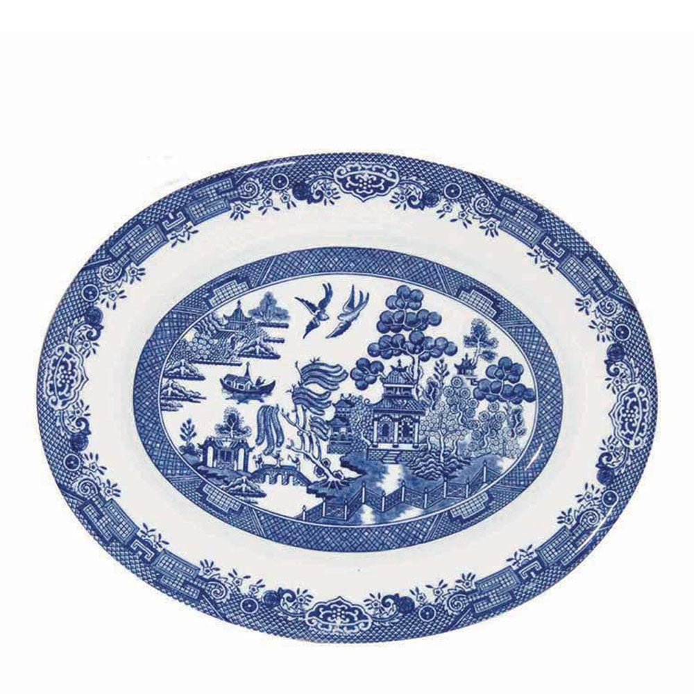 Plato Ovalado Blue Willow Churchill 31cms